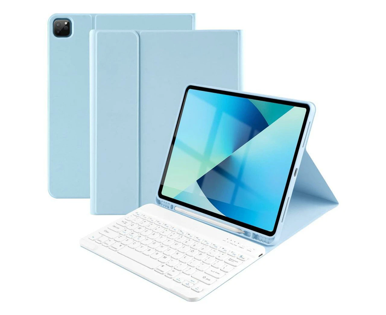 iPad Air 13 inch M2 (2024) Case with Keyboard, Detachable Wireless Keyboard Case for iPad Pro 12.9 6th 5th 4th 3rd Generation 2022 2021 2020 2018 Blue