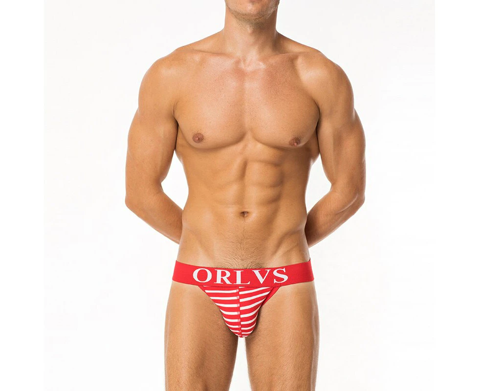 MEN Comfortable Tight Underwear Thong Jockstrap Backless Breathable Red Jock Strap