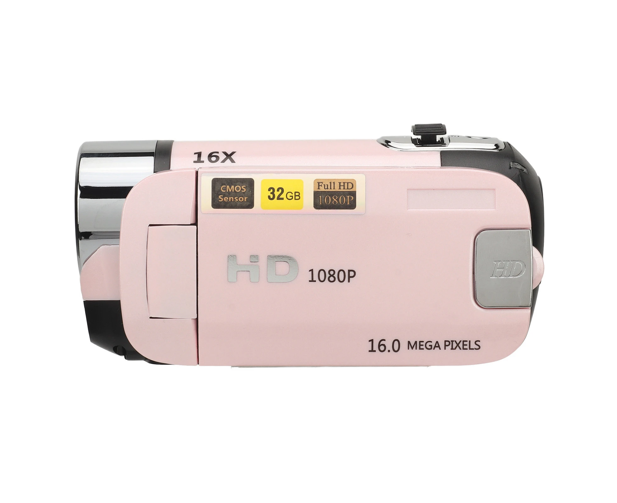 D90 1080P 16MP Digital Camera 2.4 Inch Rotatable Screen Camcorder 16X Zoom HD Video Recorder with Fill Light Pink