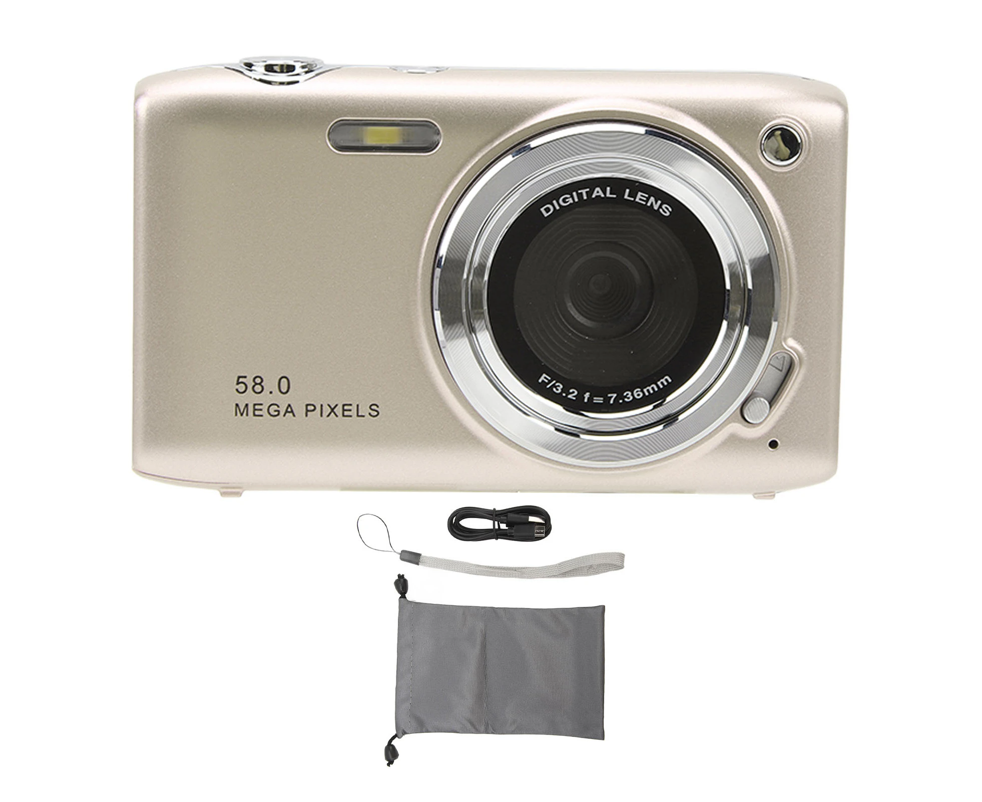 Digital Camera 2.88 Inch Screen 58MP 4K HD 16X Zoom Fixed Focal Macro Timed Photography Digital Video Camera