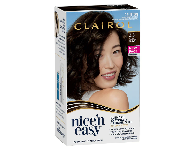 Clairol Nice 'N Easy 3.5 Natural Darkest Brown Permanent Hair Colour