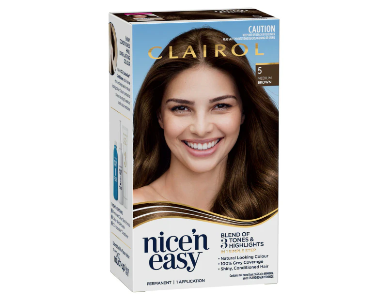 Clairol Nice 'N Easy 5 Natural Medium Brown Permanent Hair Colour