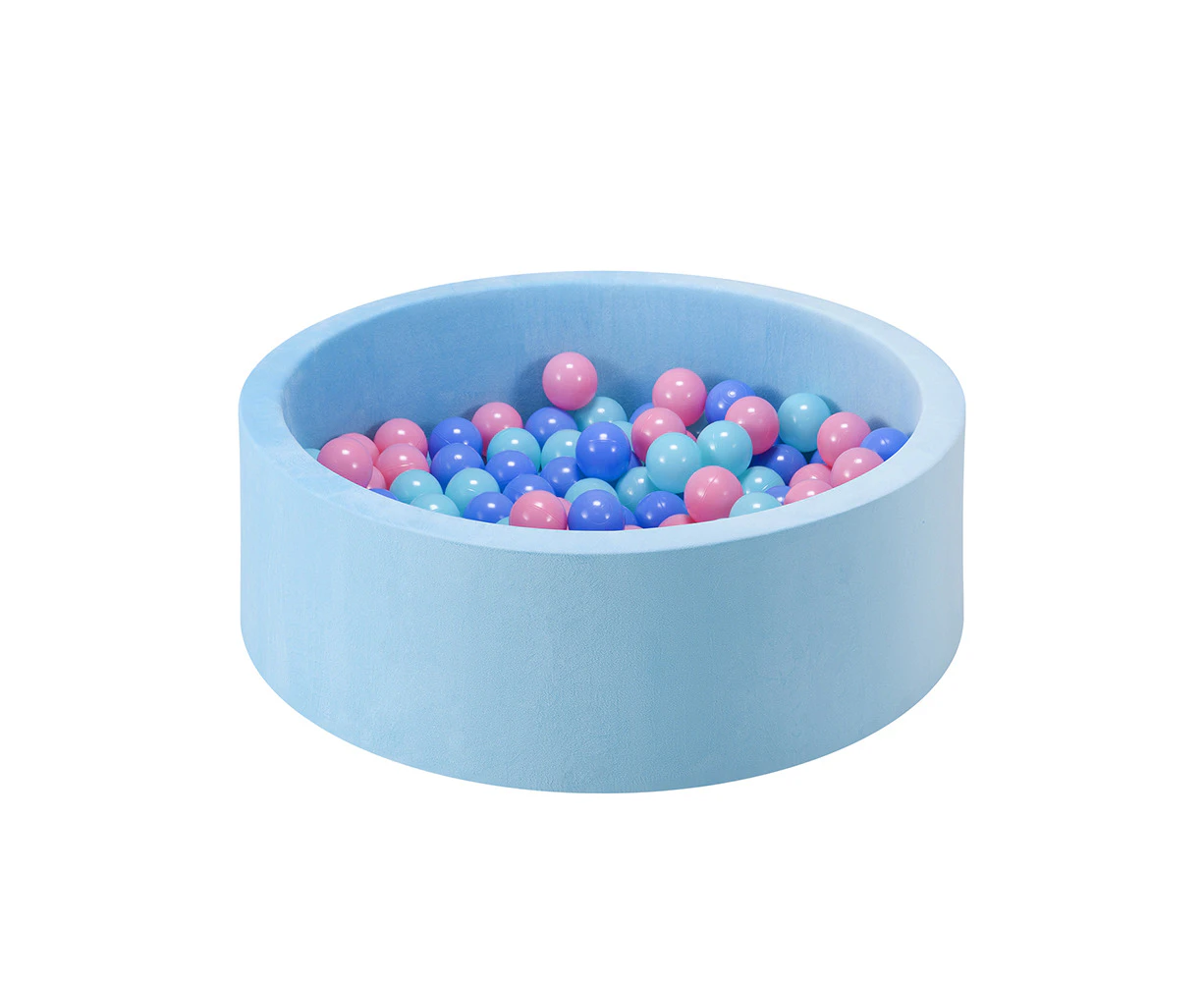 PlayPals Foam Ball Pit Soft Round Ball Pool Playpen Fence with 200 Balls Blue