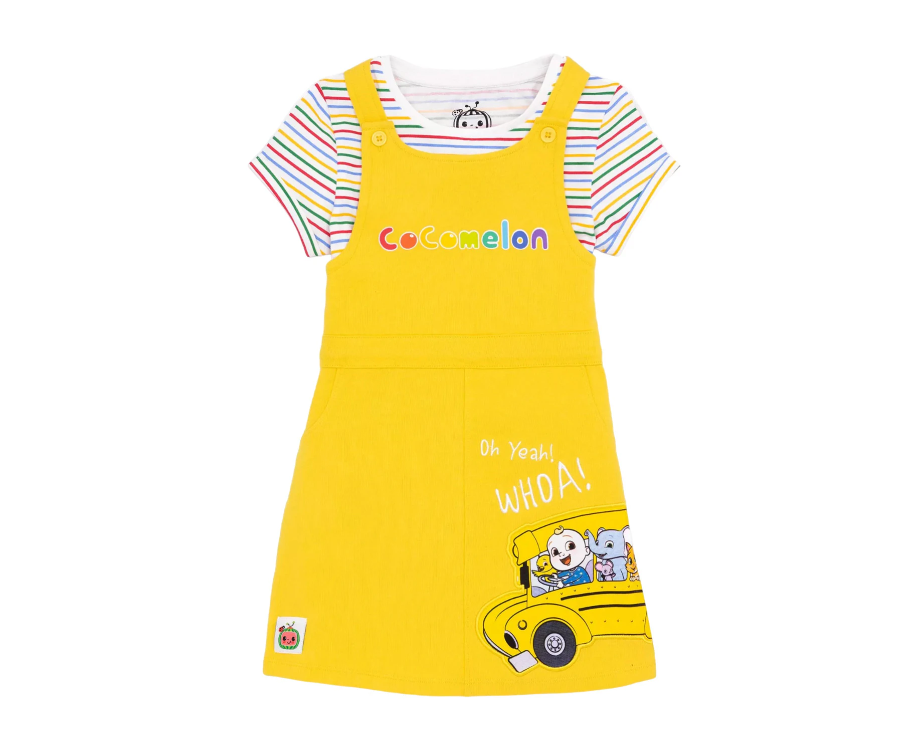 Cocomelon Girls Oh Yeah! Whoa! Pinafore Dress Set (Yellow) - NS8446