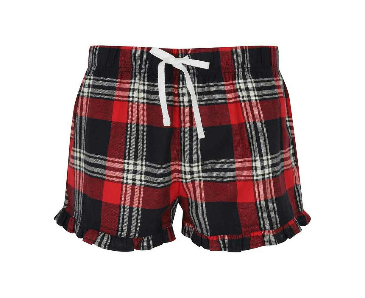 SF Womens Tartan Frill Shorts (Red/Navy) - PC3380