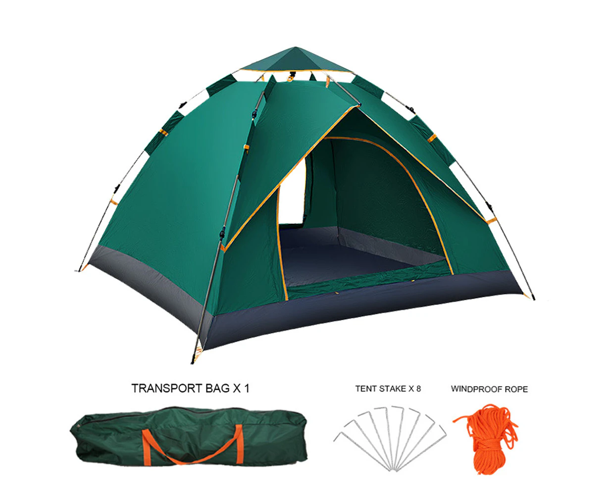 3-5 Persons UV Protection Automatic Pop Up Open Camping Tent Waterproof Outdoor Green