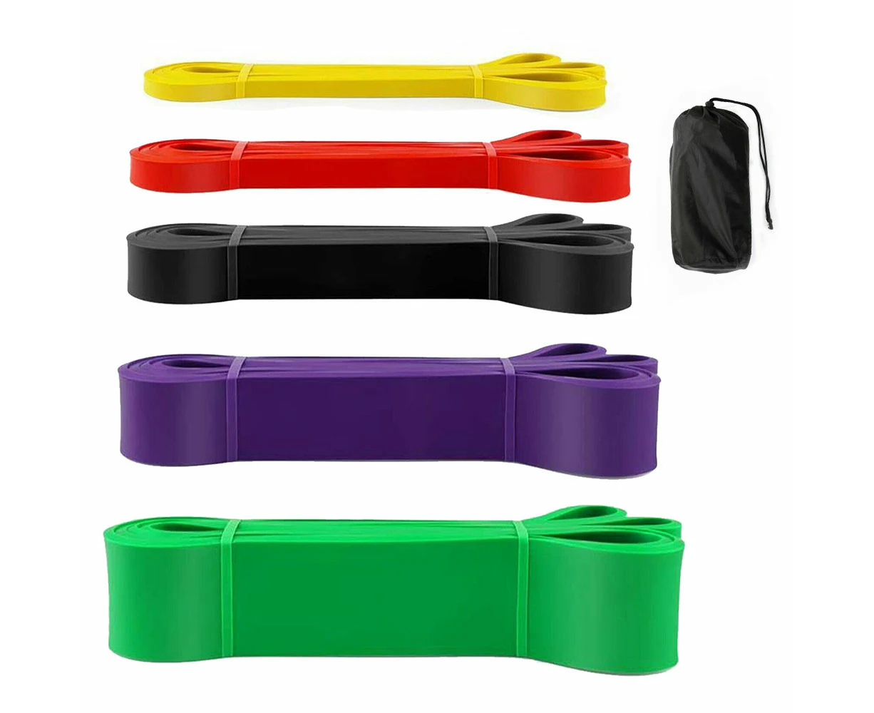 5PCS Heavy Duty Resistance Bands Yoga Strap Power Loop Exercise Yoga Gym Fitness Workout Strength