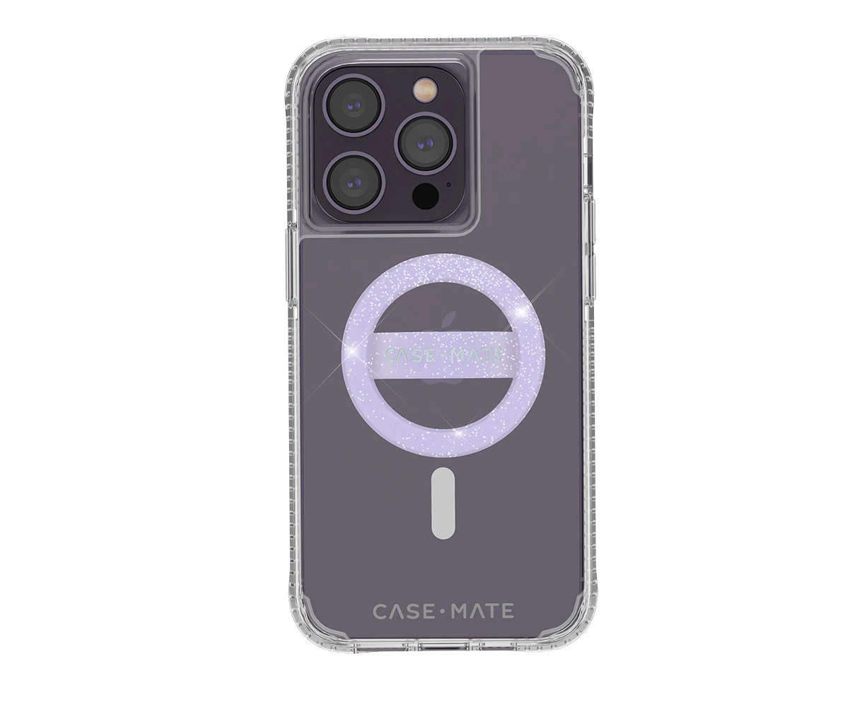 Case-Mate Magnetic Loop Grip MagSafe Ring For iPhone 14/14 Pro Purple Sparkle