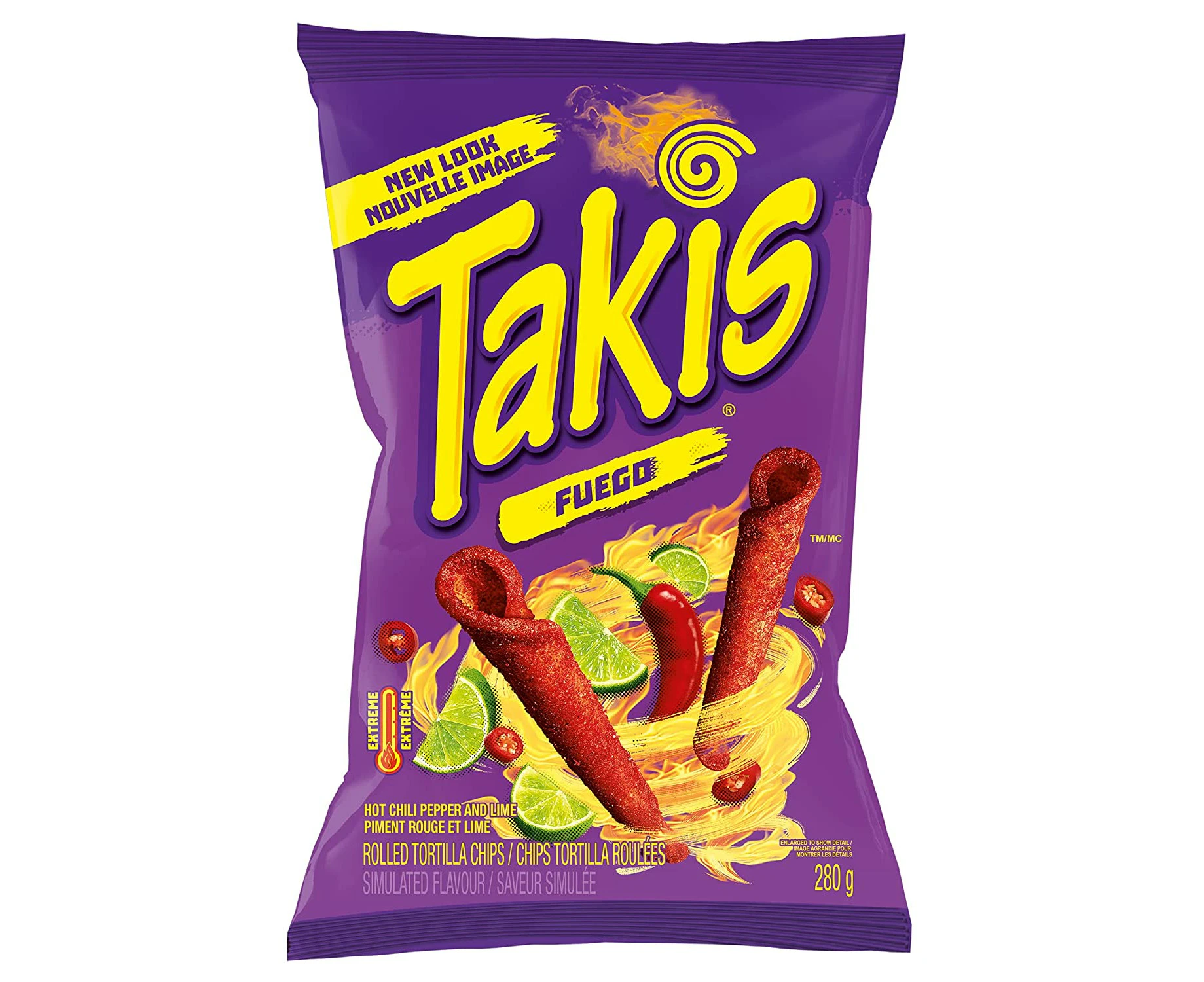 Takis Fuego Hot Chili Pepper & Lime Tortilla USA Chips 280g