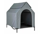 Costway 108*106*75CM Durable Dog Kennel Outdoor Weatherproof Pet House Puppy Crate Grey