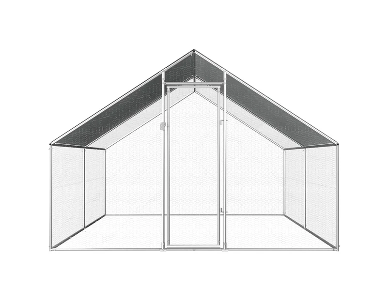 Outdoor Chicken Coop Hen House Pet Cage Chicken House Run Galvanised Steel 2.75x2x1.92m