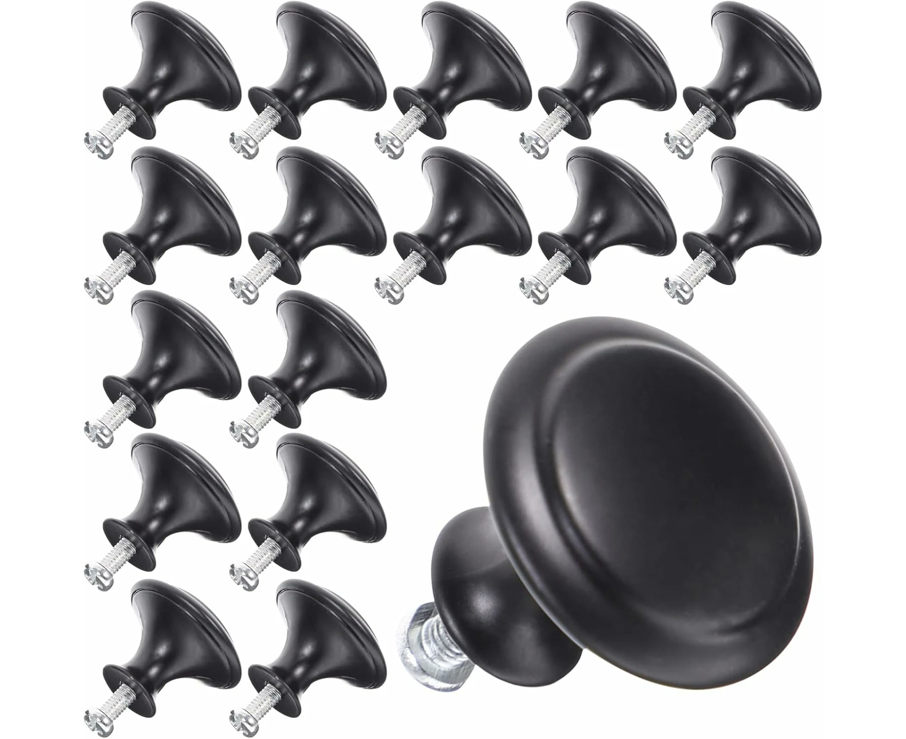 25PCS Kitchen Cabinet Knobs Black Drawer Knobs for Kitchen Cupboard Door, Bedroom Dresser Drawer, Bathroom Wardrobe Hardware