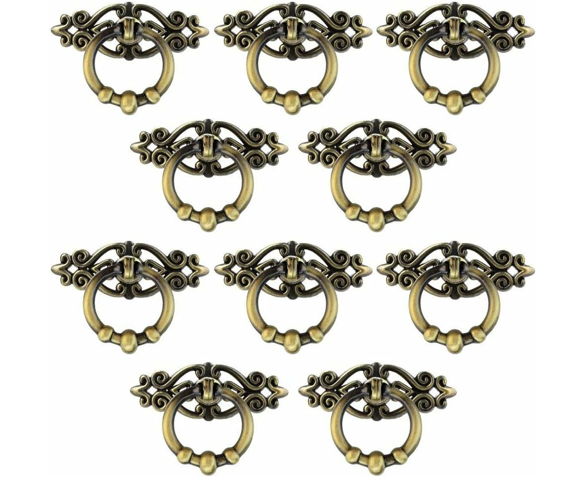 10 Pack Cabinet Knob Cupboard Drawer Pull Handle Cabinet Cupboard Dresser Ring Pulls with Screws