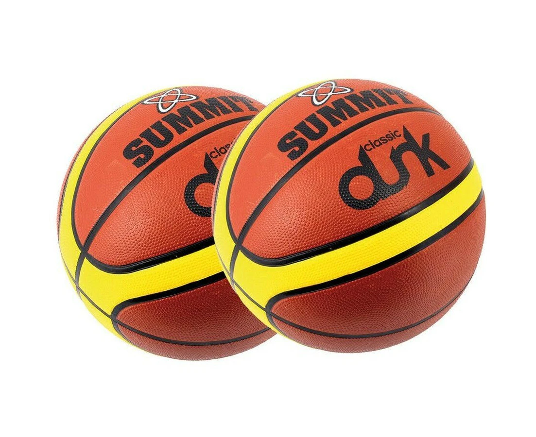 2x Summit Classic Dunk Basketball Indoor Outdoor Sport Game Rubber Ball Size 3