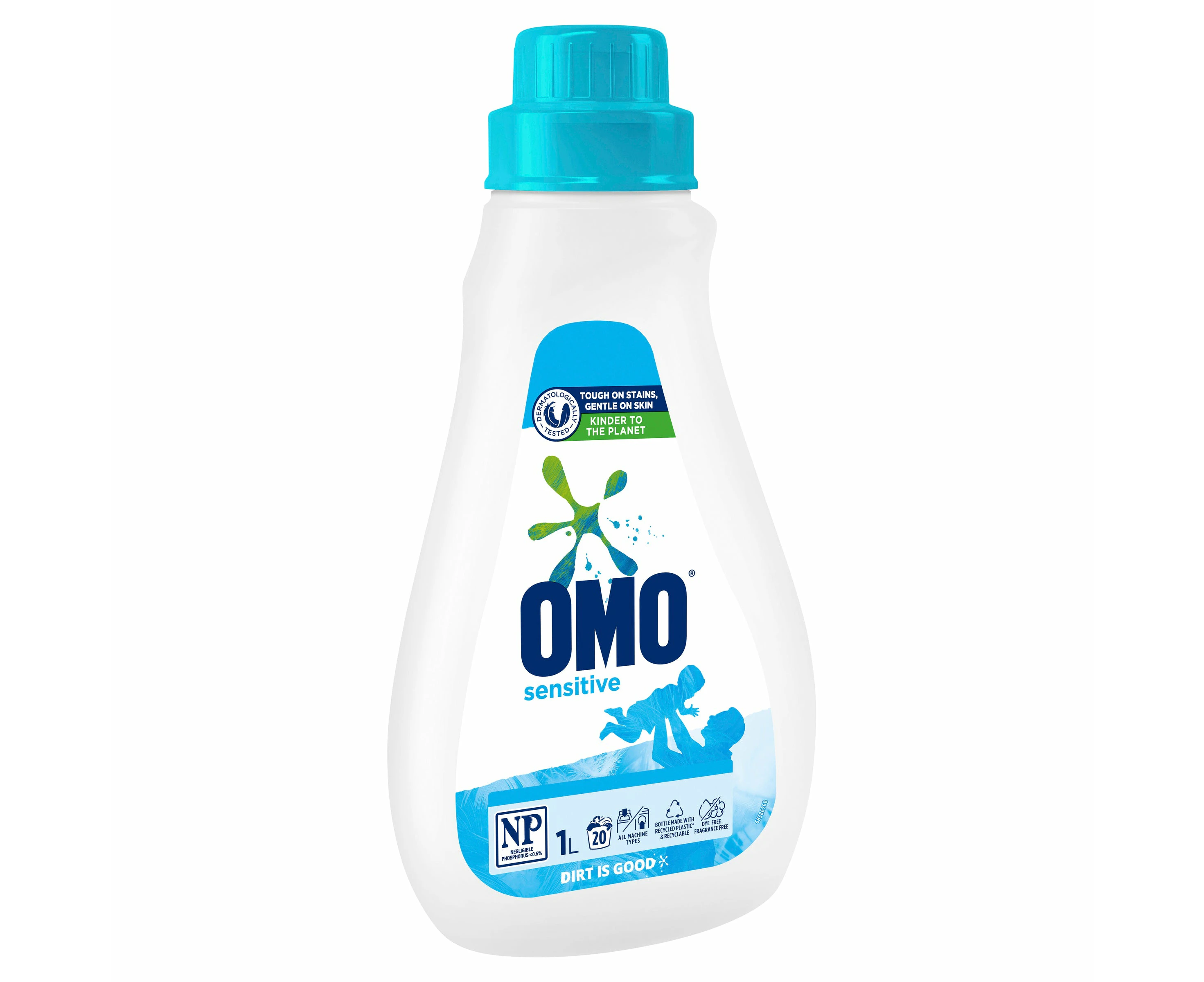 Omo Sensitive Laundry Liquid Detergent Front and Top Loader 1L X6