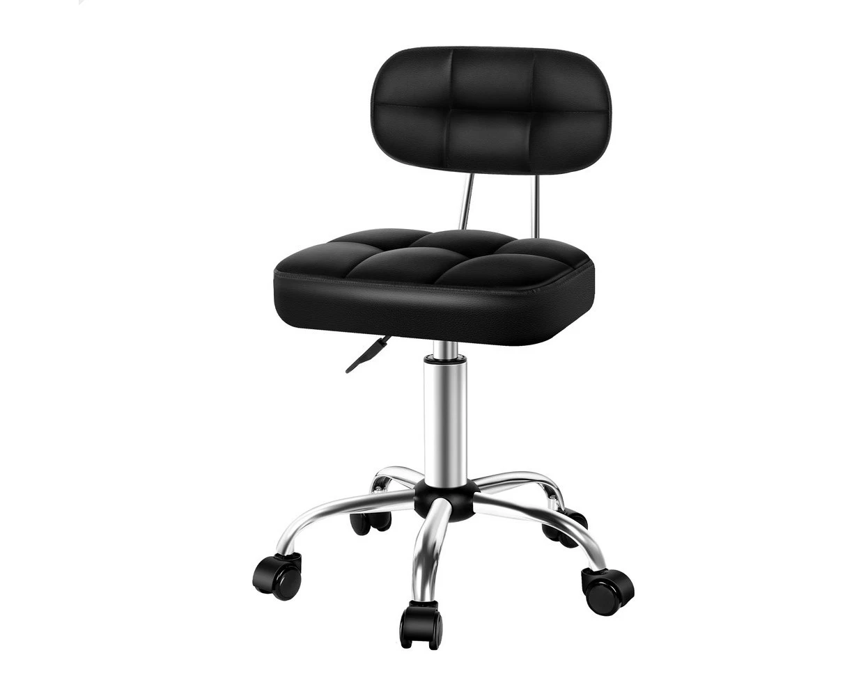 ALFORDSON Salon Stool Swivel Dress Chair Backrest Tufan - Black