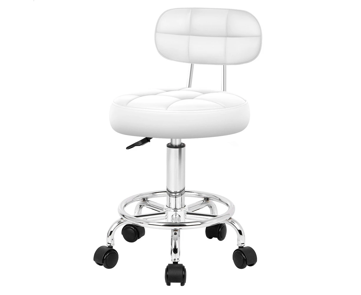 ALFORDSON Salon Stool Swivel Dress Chair Backrest Riley - White