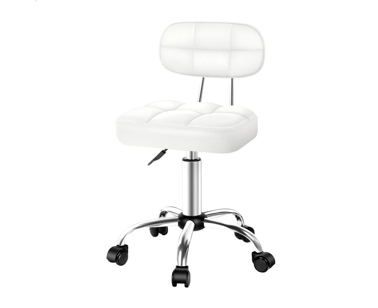 ALFORDSON Salon Stool Swivel Dress Chair Backrest Tufan - White