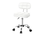 ALFORDSON Salon Stool Swivel Dress Chair Backrest Tufan - White