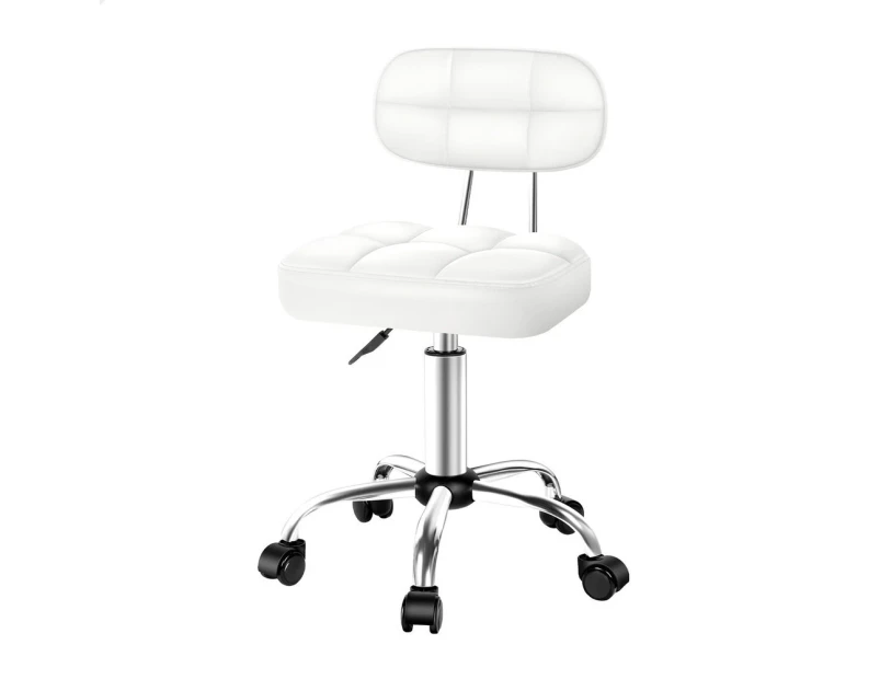 ALFORDSON Salon Stool Swivel Dress Chair Backrest Tufan - White