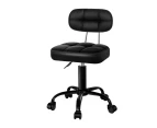 ALFORDSON Salon Stool Swivel Dress Chair Backrest Tufan - All Black