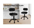 ALFORDSON Salon Stool Swivel Dress Chair Backrest Tufan - All Black