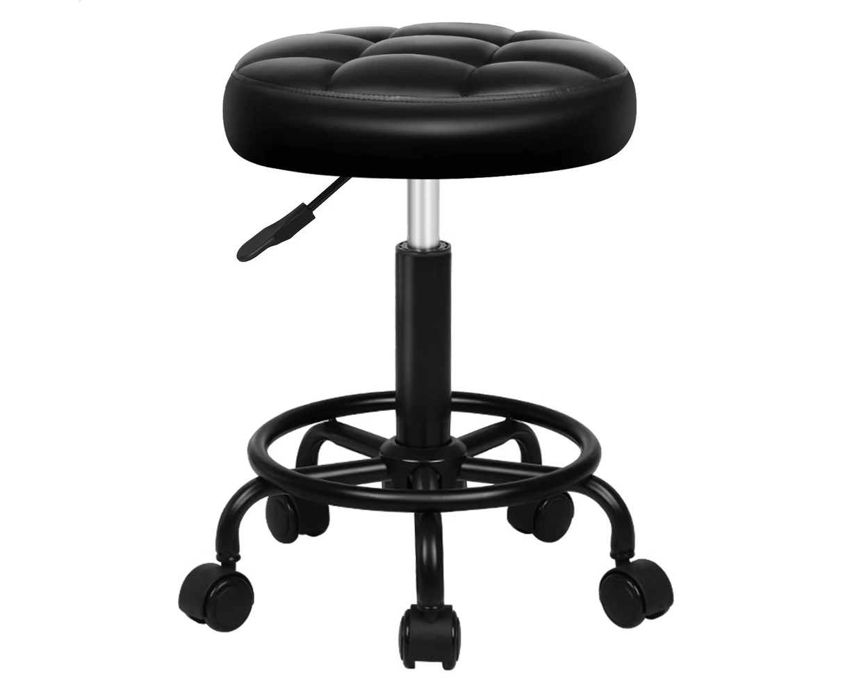 ALFORDSON Salon Stool Swivel Dress Chair Riley - All Black