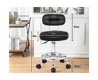 ALFORDSON Salon Stool Swivel Dress Chair Backrest Riley - Black