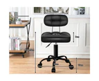 ALFORDSON Salon Stool Swivel Dress Chair Backrest Tufan - All Black