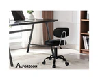 ALFORDSON Salon Stool Swivel Dress Chair Backrest Tufan - All Black