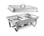 9l 4.5x2 Bain Marie Bow Food Buffet Warmer Pan Chafing Dish Stainless Steel Catering Warmer Set With Trays Lid Fuel Holder Party Banquet Dining