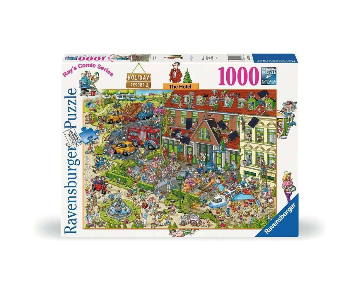 1000pc Ravensburger Holiday Resort 2 The Hotel Family Jigsaw Puzzle Pieces Set