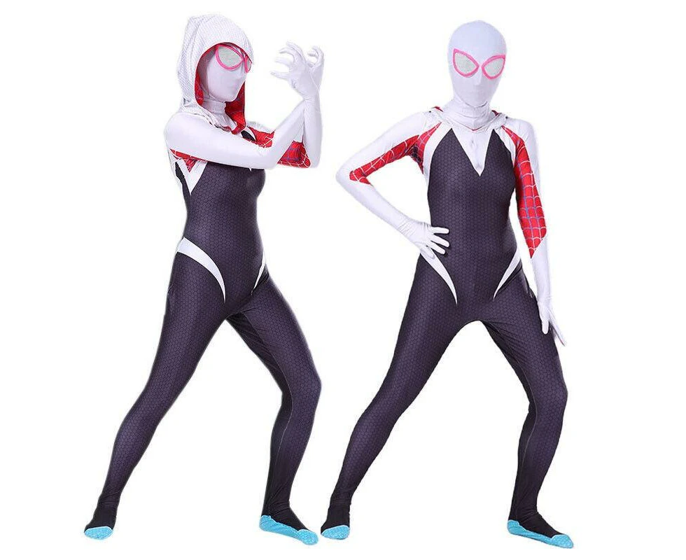 Womens Spider-Man Gwen Stacy Costume Jumpsuit Book Week Cosplay