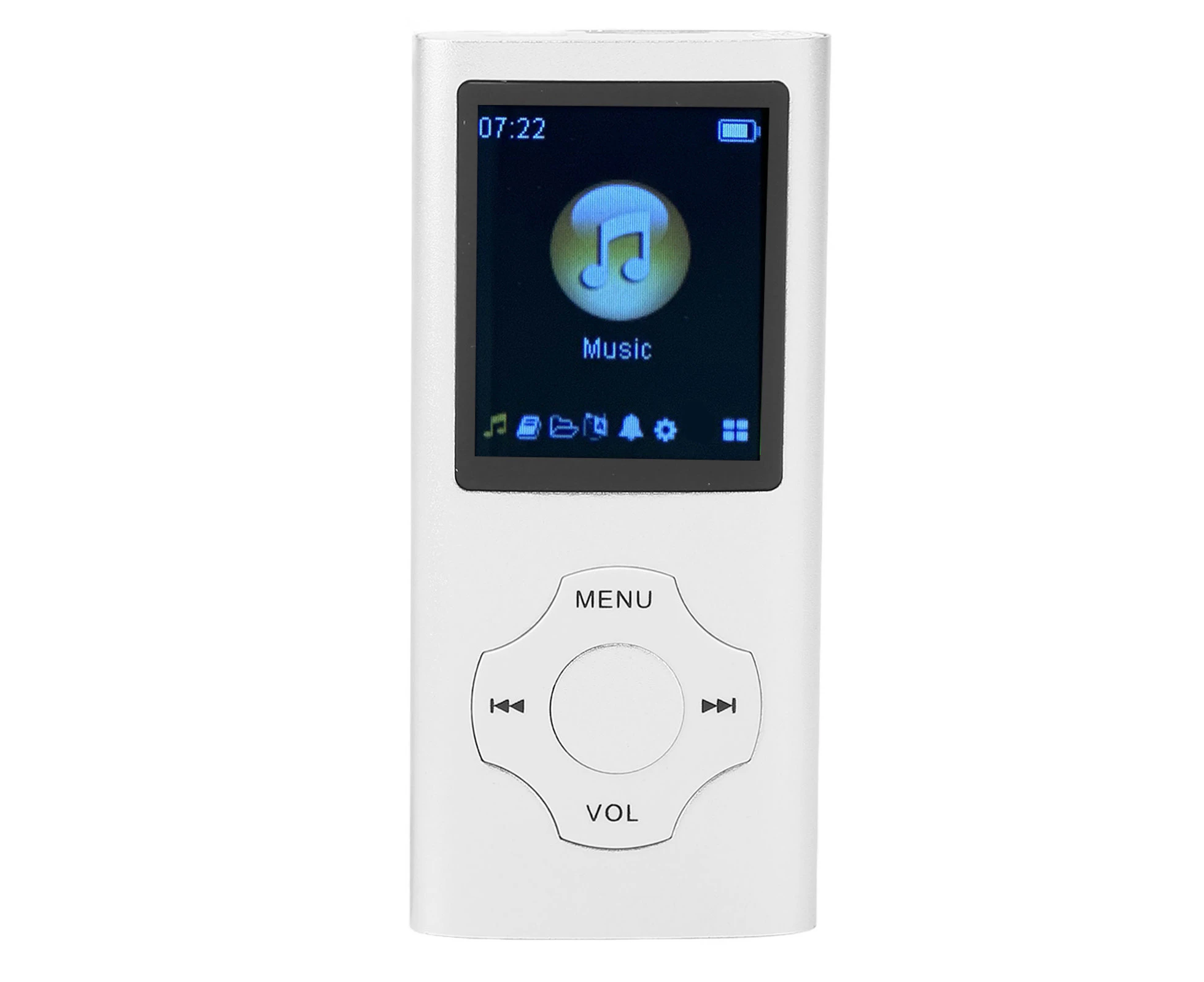 MP3 Player 1.8 Inch LCD Screen Support Recording FM Radio Portable Music Player for Students Silver