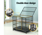 i.Pet Dog Cage Crate Large Puppy Cat Anti-Bite Pet Kennel Wheels w/Tray Metal