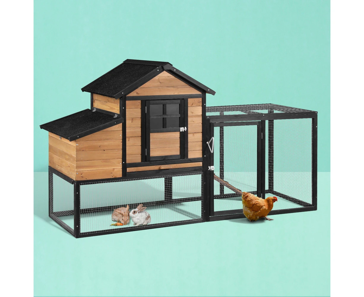 i.Pet Chicken Coop Rabbit Hutch Extra Large Wooden Run Cage Bunny House Outdoor