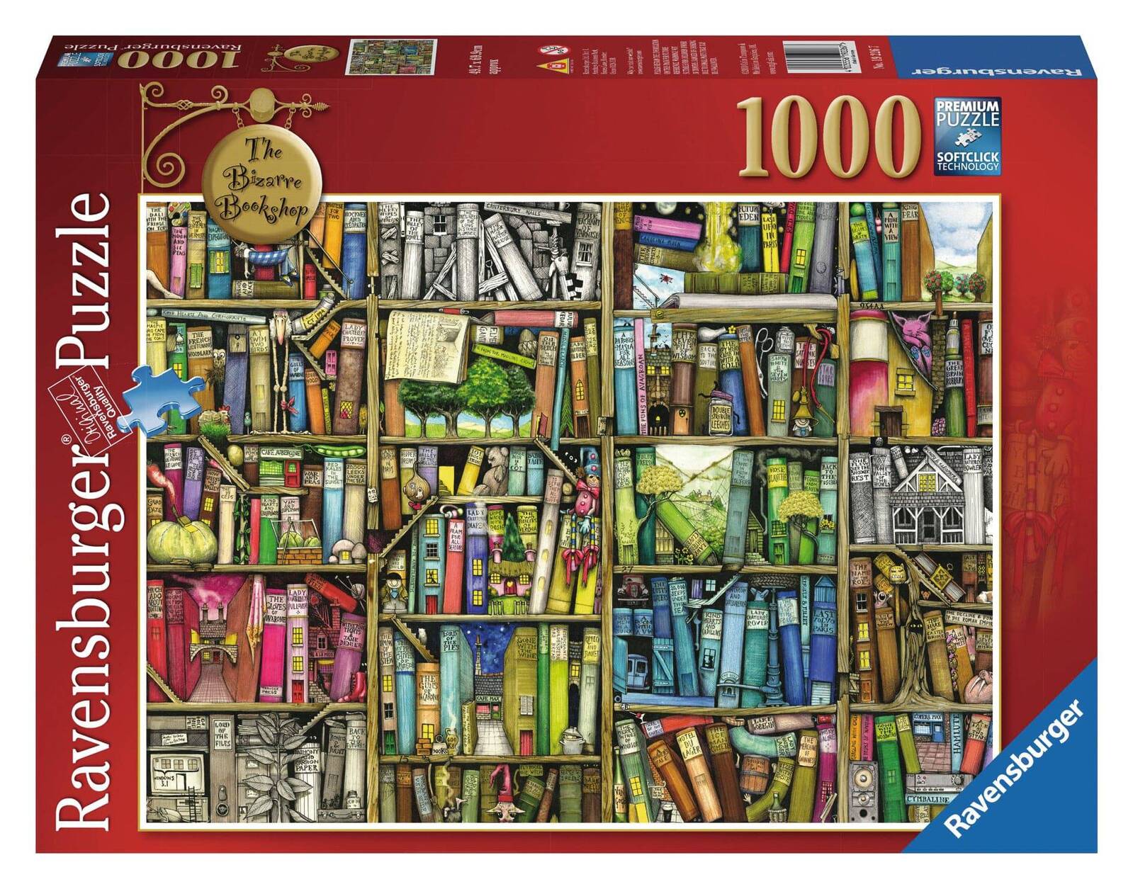 1000pc Ravensburger The Bizarre Bookshop Family Jigsaw Puzzle Game ...