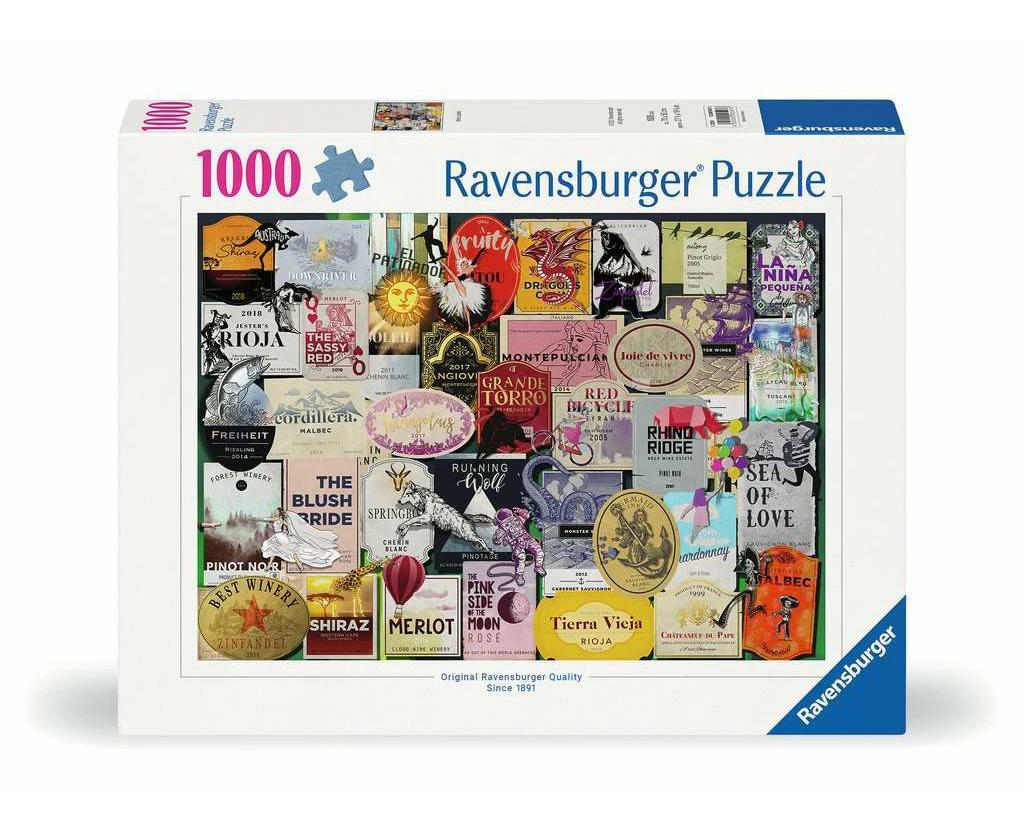 1000pc Ravensburger Wine Labels Family/Teens Jigsaw Puzzle Game/Toy 70x50cm