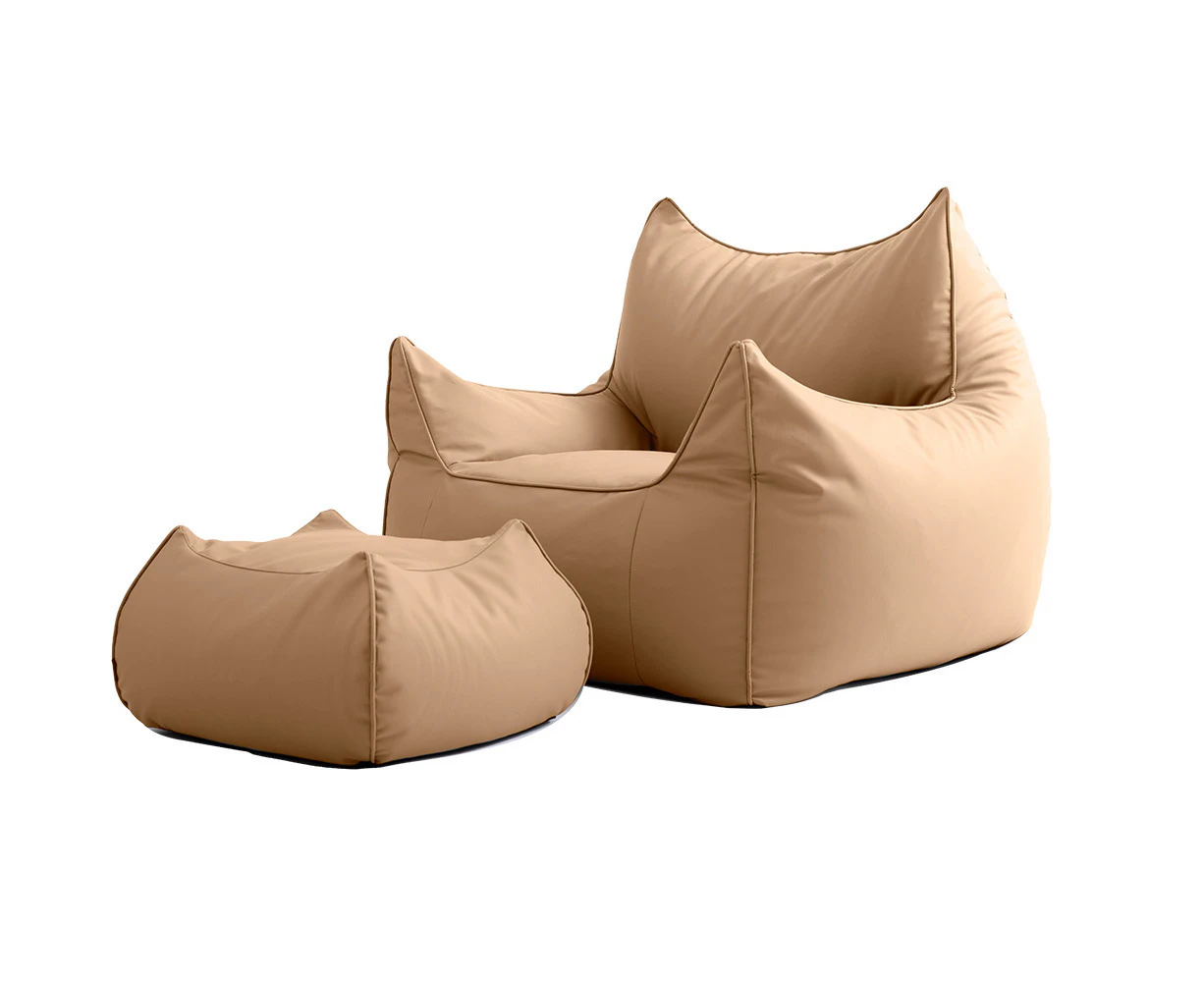 Viviendo Lazy Sofa Cozy Bean Bag Chair with Ottoman