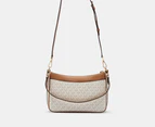 Michael Kors Jet Set Medium Logo Charm Shoulder Bag - Vanilla/Acorn