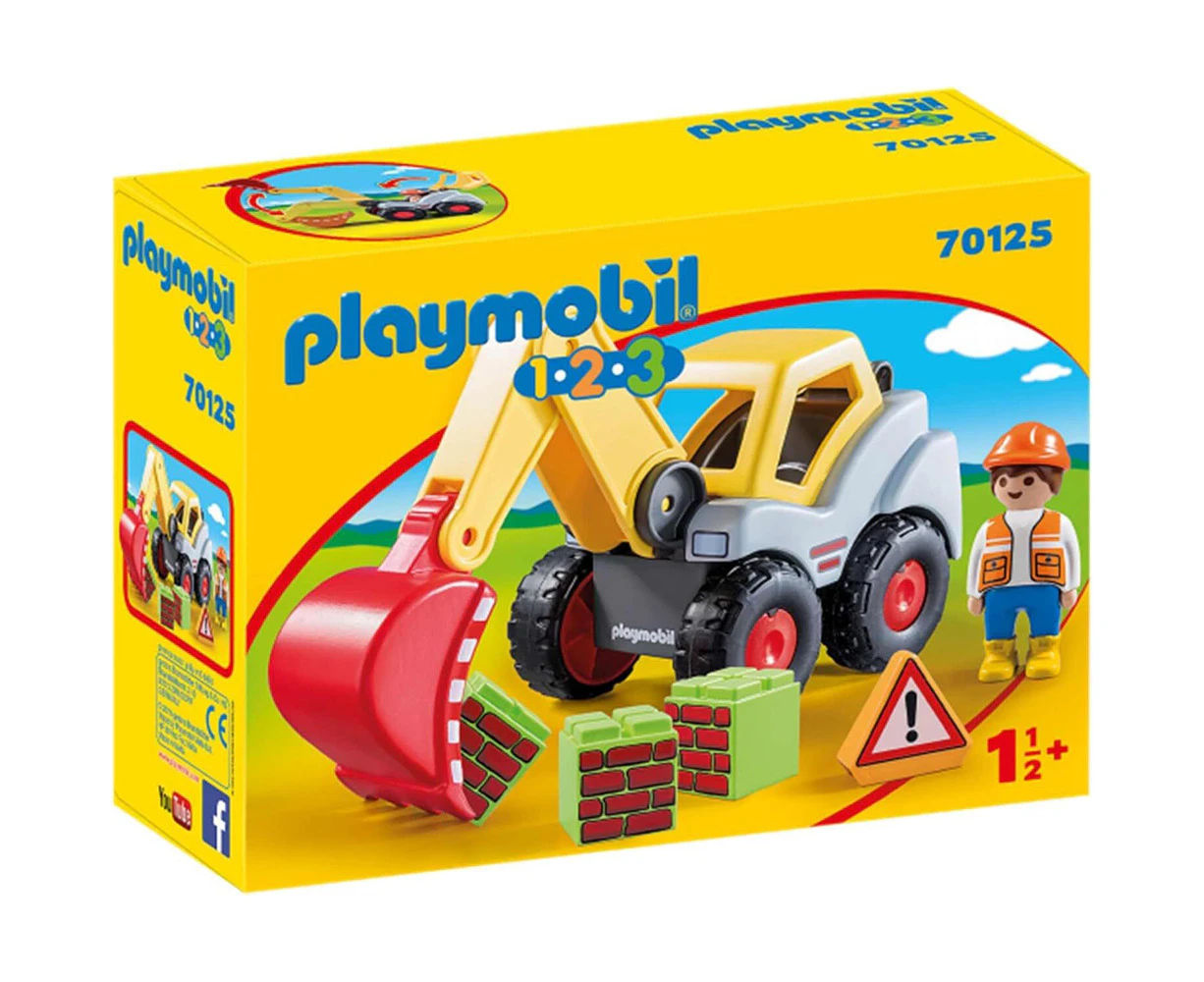 Playmobil 1.2.3 Shovel Excavator Kids/Childrens Interactive Play Toy Playset 5+