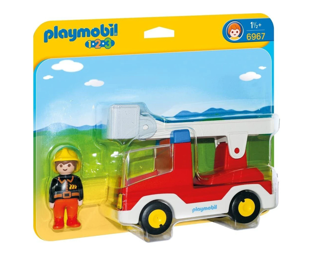 Playmobil 1.2.3 Ladder Unit Fire Truck Playset