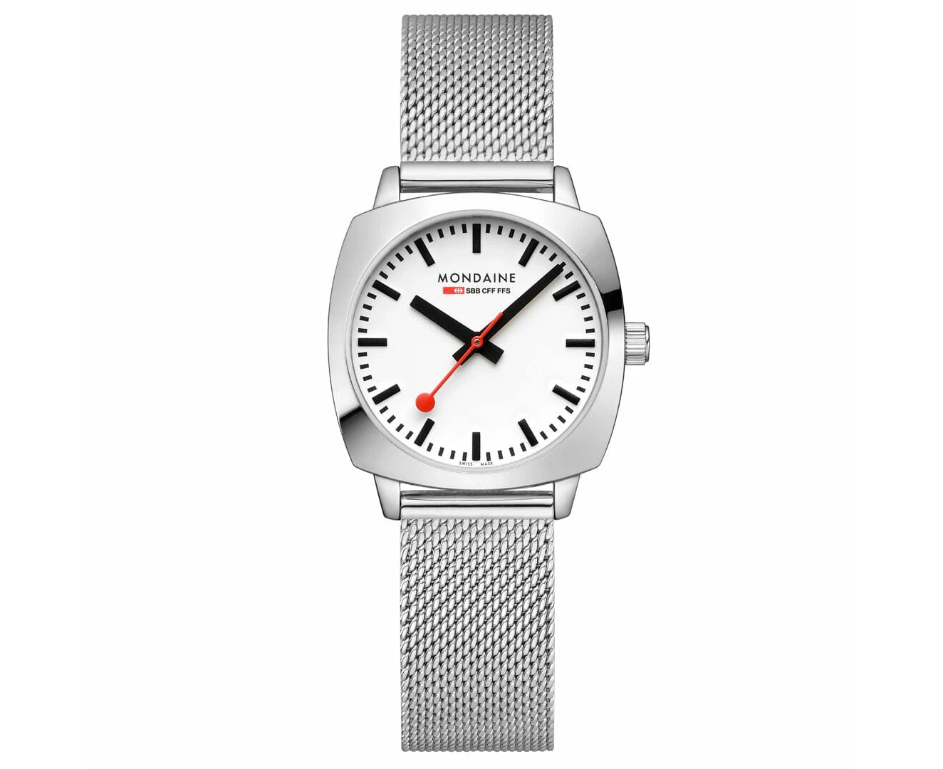 Mondaine Official Swiss Railways Petite Cushion 31mm Stainless Steel Watch