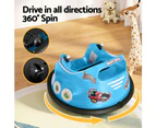 Kids Ride On Car Bumper Electric Toys Cars Light Remote Angry Birds Sticker Blue