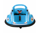 Kids Ride On Car Bumper Electric Toys Cars Light Remote Angry Birds Sticker Blue