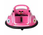 Kids Ride On Car Bumper Electric Toys Cars Light Remote Angry Birds Sticker Pink