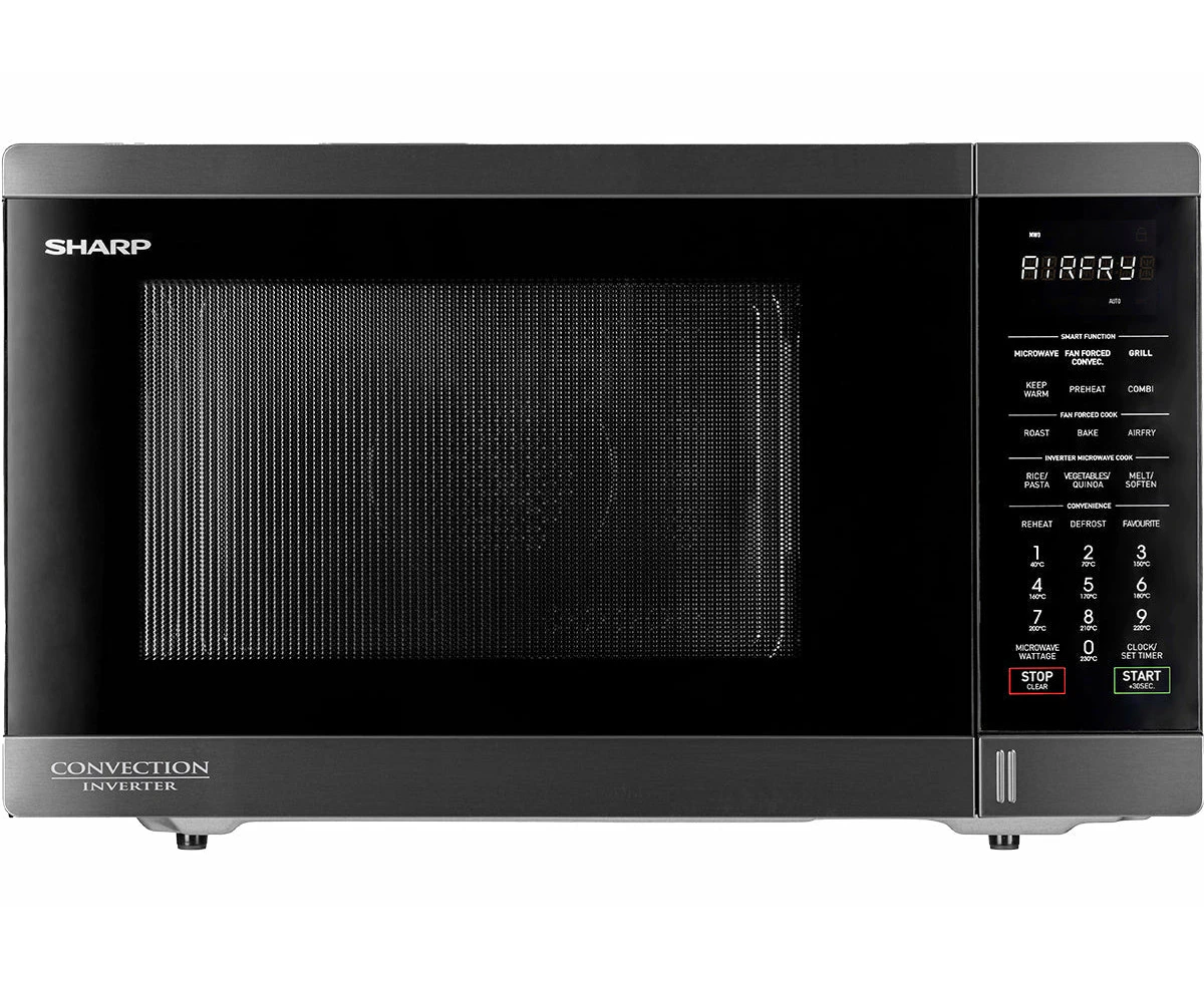 Sharp Microwave Oven 32L Inverter with Convection & Airfry Microwave Black Steel-R321CAFBS