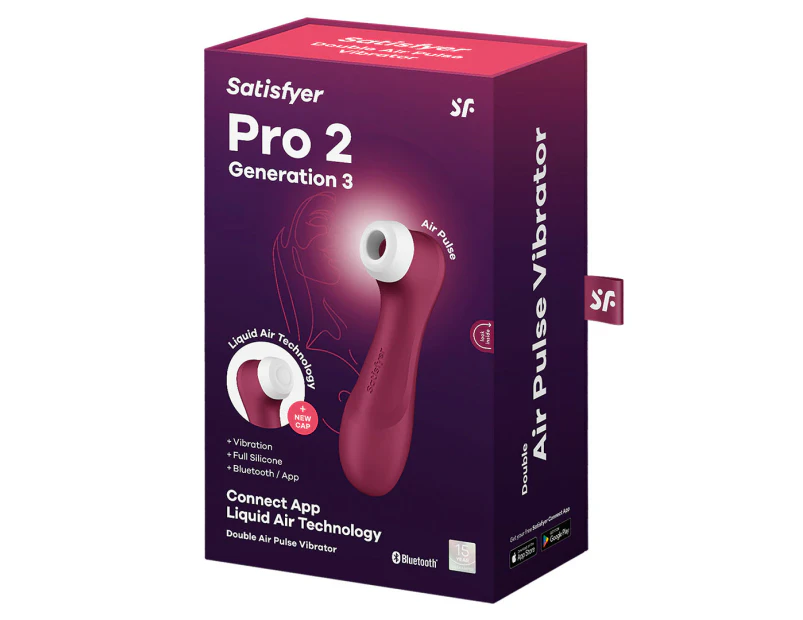 Satisfyer Pro 2 Generation 3 Connect App Double Air Pulse Stimulator - Red Wine