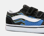 Vans Toddler Old Skool V Sneakers - Pixel Flame Black/Blue