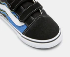 Vans Toddler Old Skool V Sneakers - Pixel Flame Black/Blue